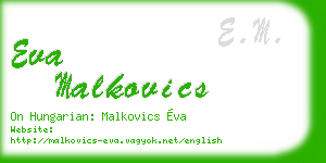 eva malkovics business card